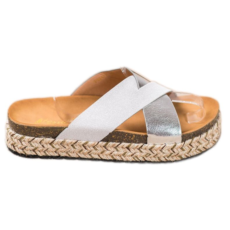 SHELOVET Papuče na platformi siva