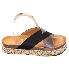 SHELOVET Papuče na platformi crna siva