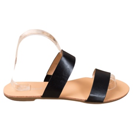 Mannika Klasične eko kožne papuče crna