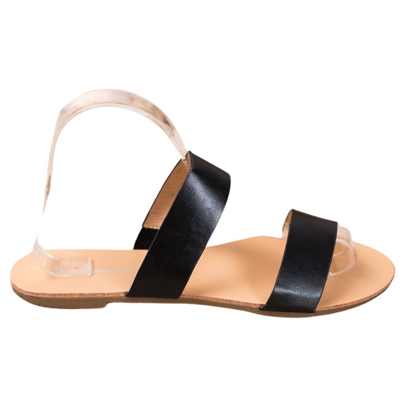 Mannika Klasične eko kožne papuče crno