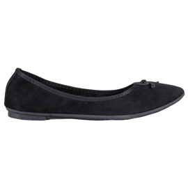 Diamantique Ležerne balerine od antilopa crna