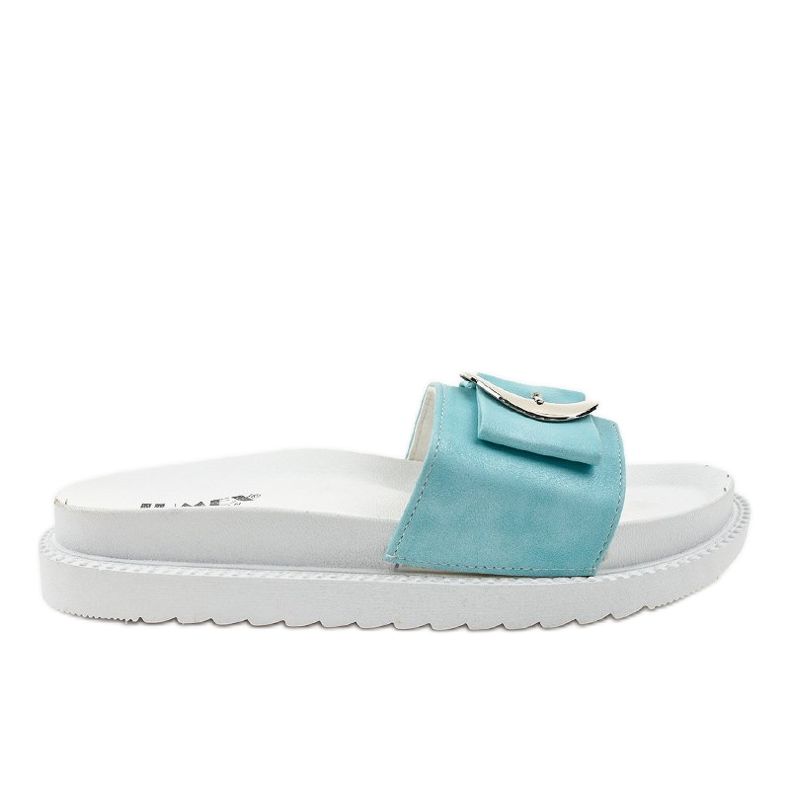 Bijele i plave papuče s kopčom YQ10067 plava