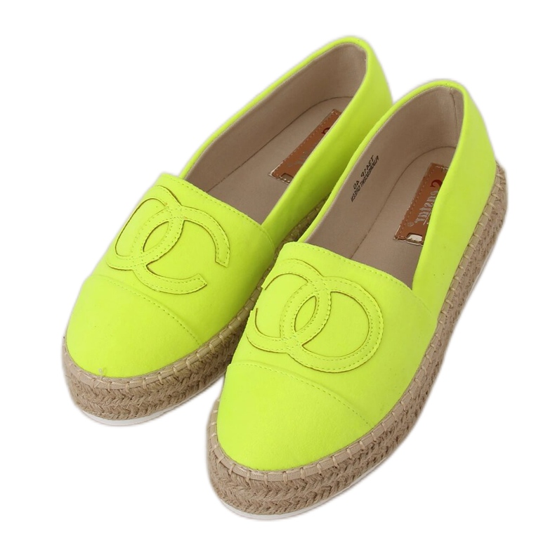 Neonske ženske espadrile T341P Fluorescentno zelene zelena