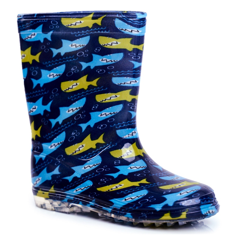Dječje gumene čizme za kišu. Tamnoplavi morski pas mornarsko plava plava
