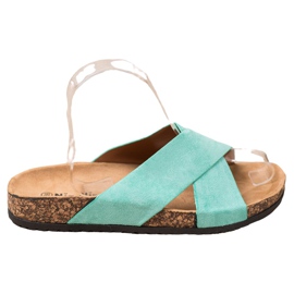 Nio Nio Ležerne papuče na platformi zelena