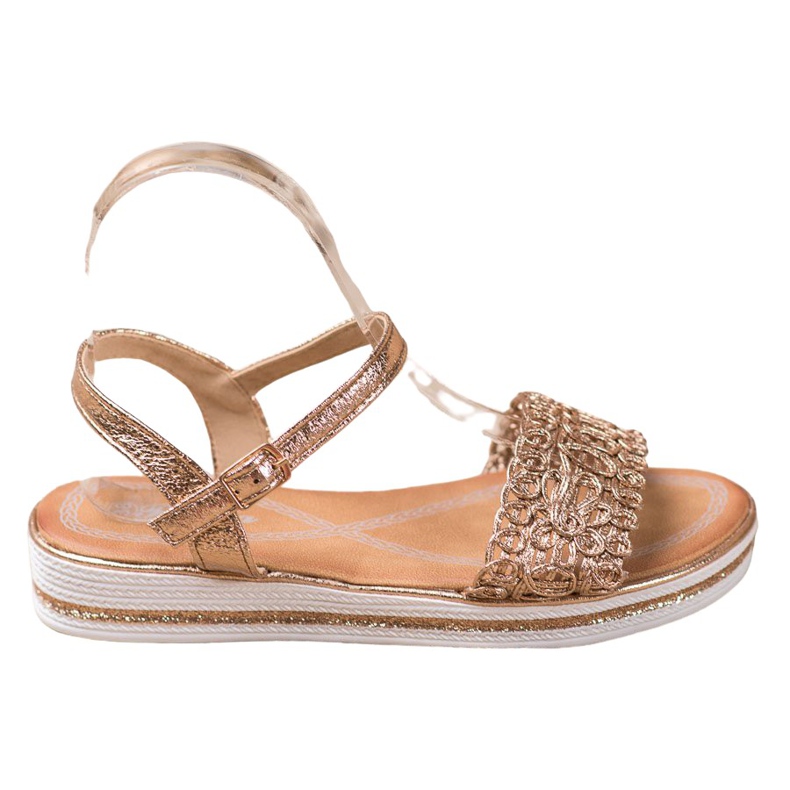 Renda Sandale na platformi zlatna