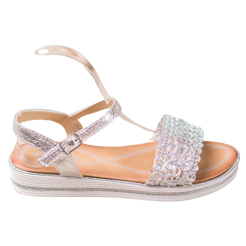 Renda Sandale na platformi siva