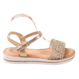 Renda Sandale na platformi zlatni