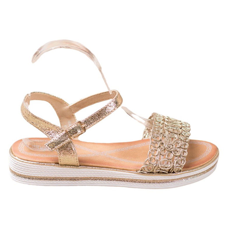 Renda Sandale na platformi zlatna