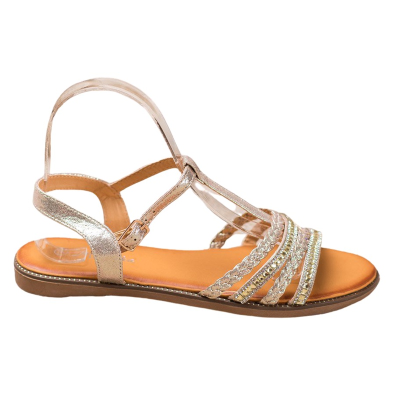 Mannika Elegantne sandale s kristalima žuta boja