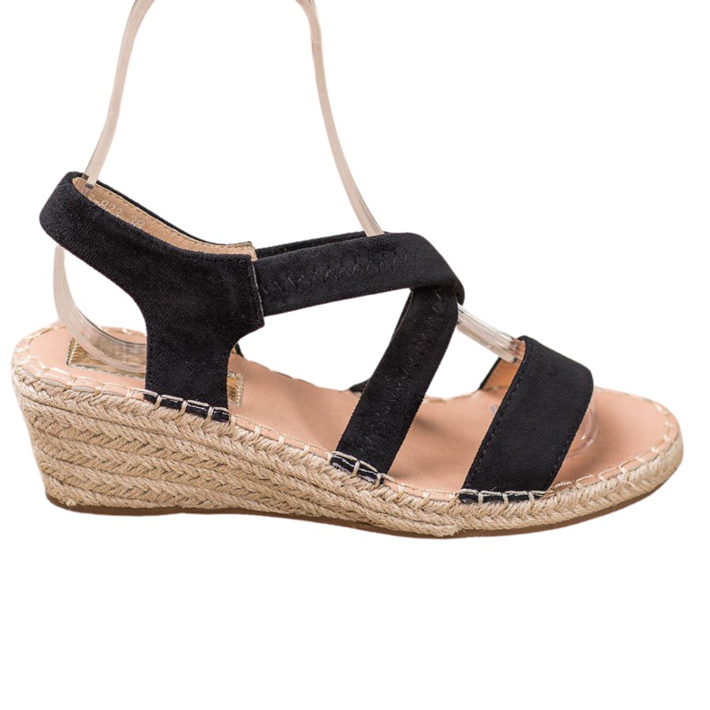 Renda Espadrille antilop sandale crno