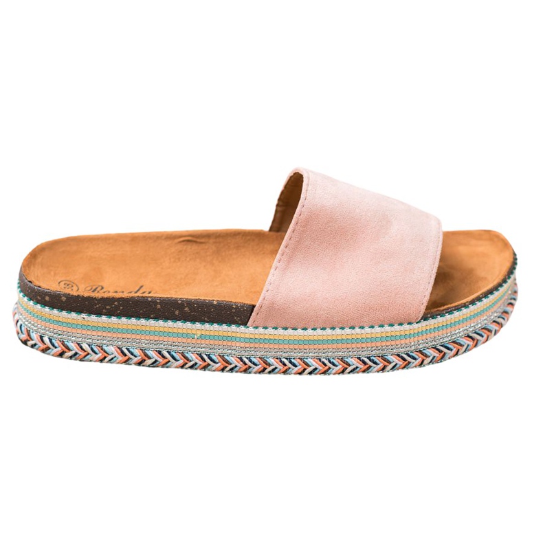 Renda Papuče na platformi ružičasta