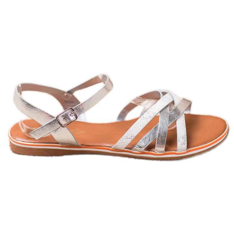 Nio Nio Klasične srebrne sandale siva