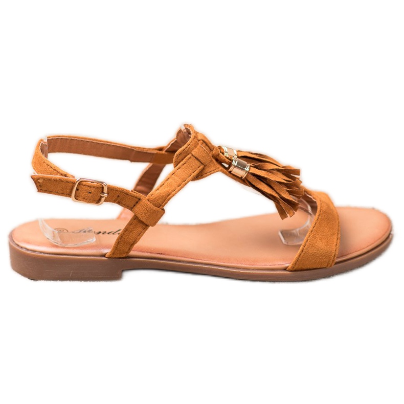 Renda Sandale s resama smeđa