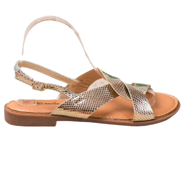 Renda Sandale s Holo efektom zlatna