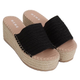 Crne espadrile na klin LL909 Crna