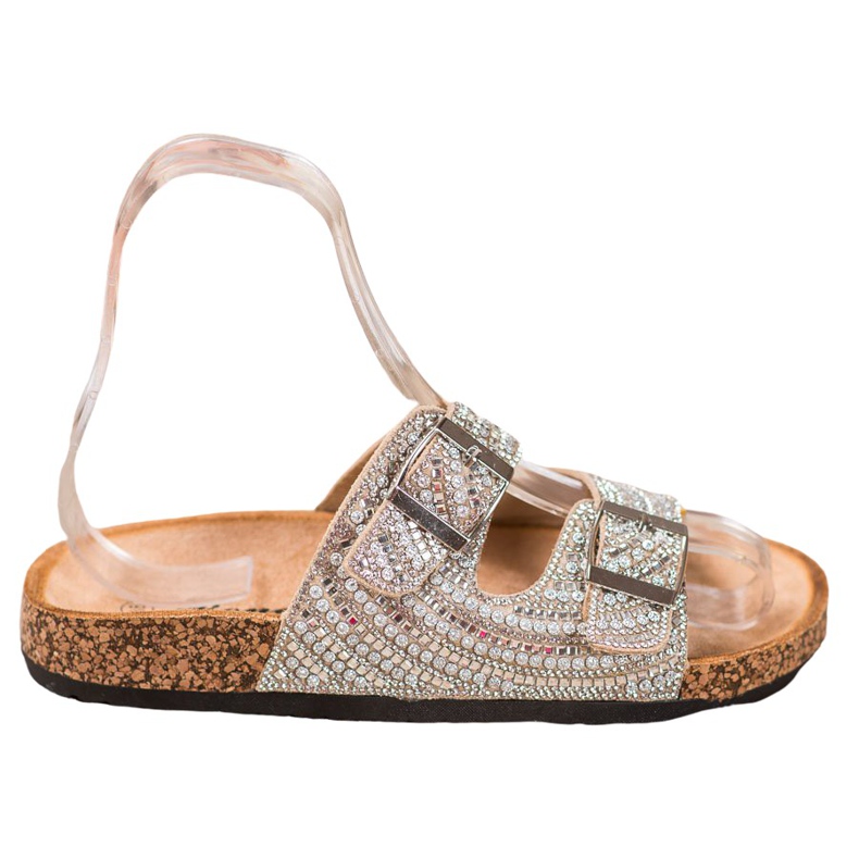 Bona Elegantne papuče s kopčom zlatna