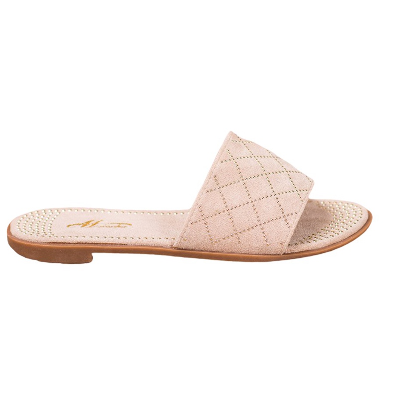 SHELOVET Elegantne papuče od antilopa bež