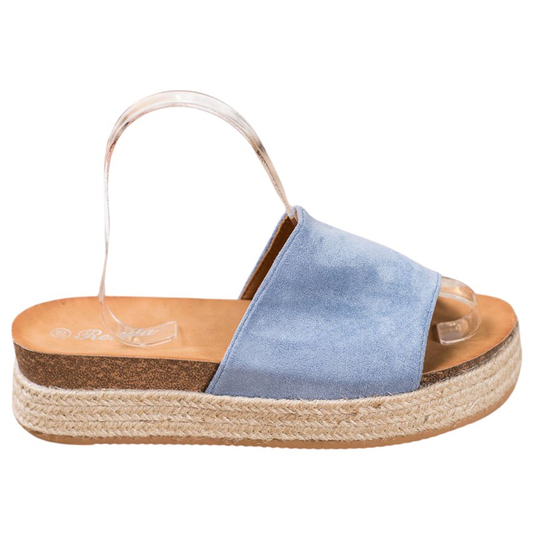 Renda Papuče od antilopa na platformi plava