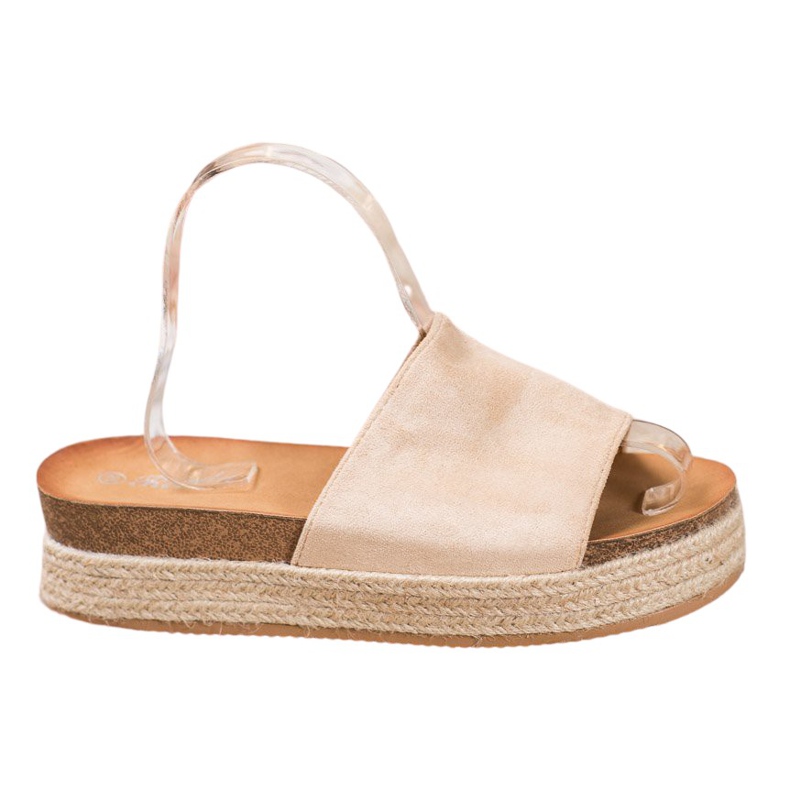 Renda Papuče od antilopa na platformi smeđa