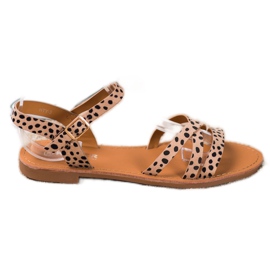 SHELOVET Sandale na ravnoj peti bež