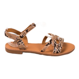 SHELOVET Sandale na ravnoj peti višebojan