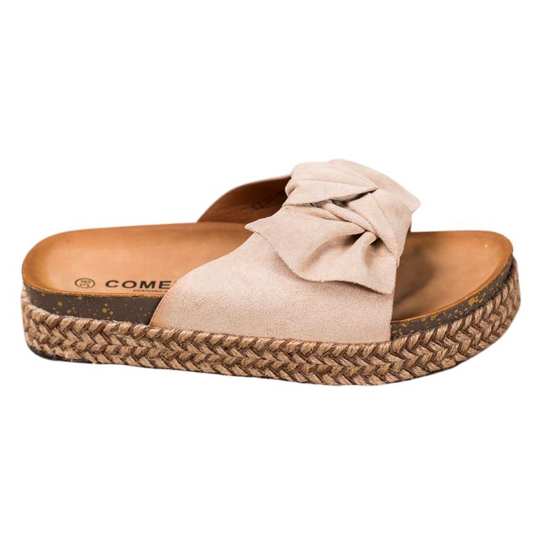 Comer Papuče na visokoj platformi smeđa