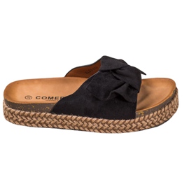 Comer Papuče na visokoj platformi crna