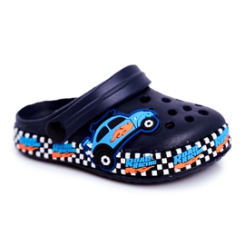 Giolan Dječje papuče Foam Crocs Navy Blue Road Racing tamnoplava plava narančasta