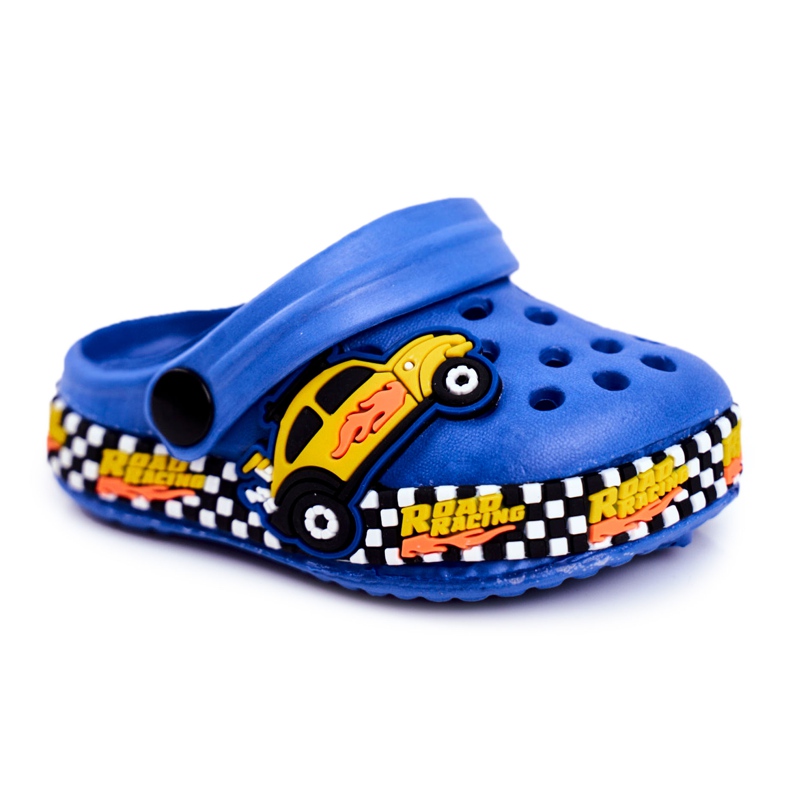 Giolan Dječje papuče Foam Crocs Blue Road Racing plava žuta boja