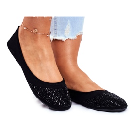 Le Scarpe Ženske crne balerinke s Amanterovim kubnim cirkonijem crna