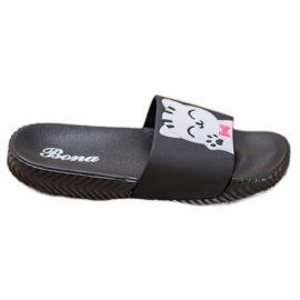 Bona Crne papuče s aplikacijom crna