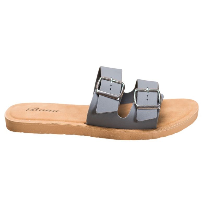 Bona Klasične papuče s kopčom siva