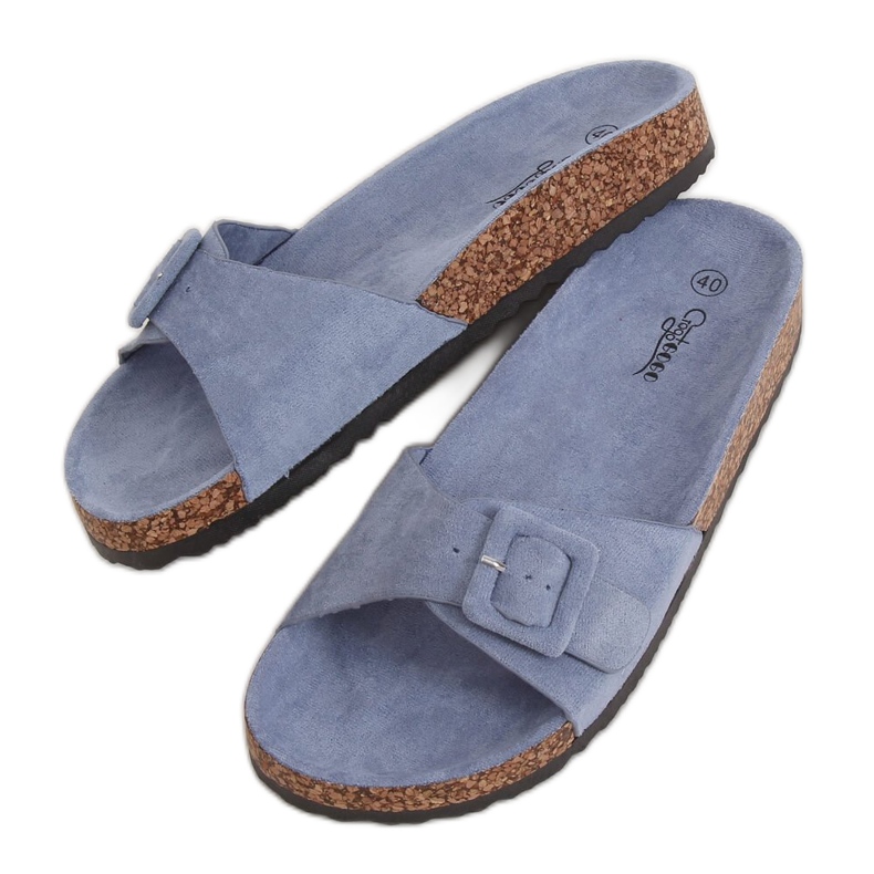 Plave papuče potplata G-5026 od plavog pluta plava