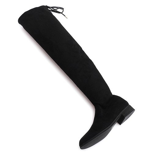 Visoke čizme od antilopa Lycra 3037 Crna bijela