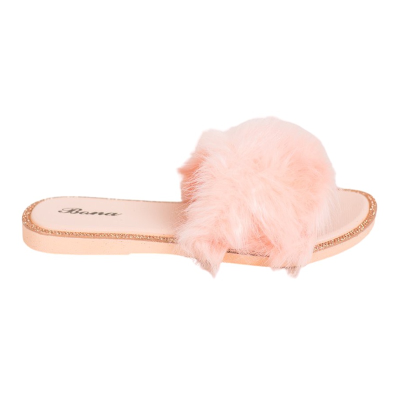 Bona Elegantne papuče s krznom raznobojna naranča