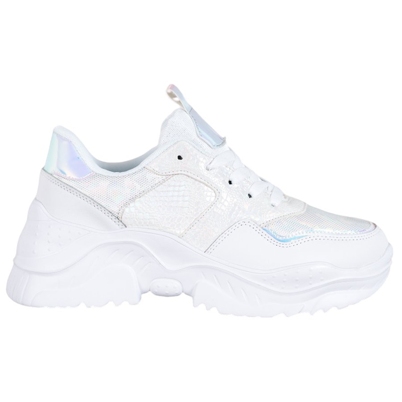 SHELOVET Tenisice od eko kože bijela siva