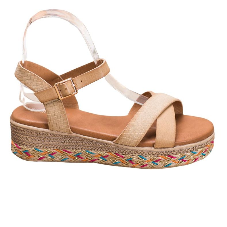 Small Swan Modne sandale s eko kožom smeđa