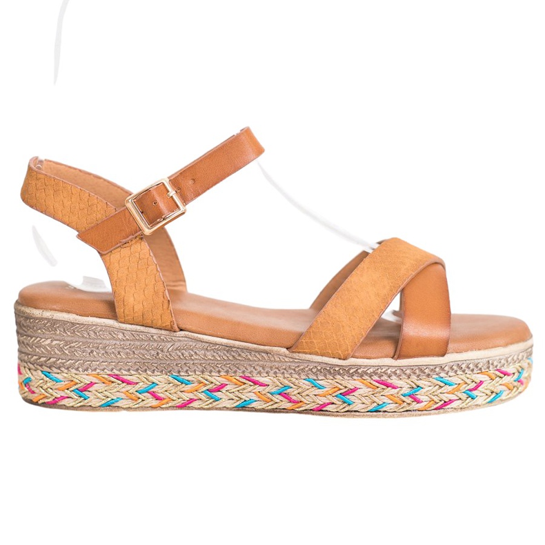 Small Swan Modne sandale s eko kožom smeđa