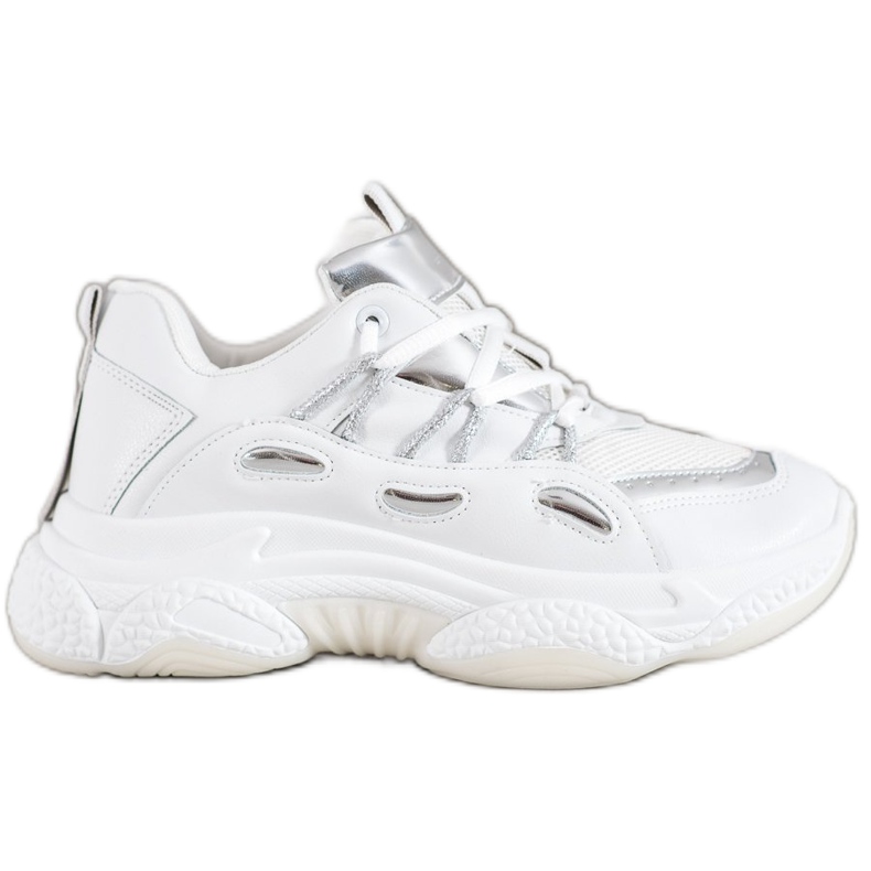 SHELOVET Bijele tenisice od eko kože bijela siva