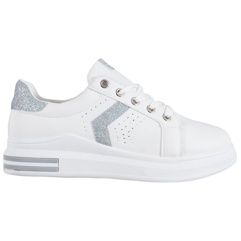 SHELOVET Tenisice s umetcima sa sjajem bijela siva