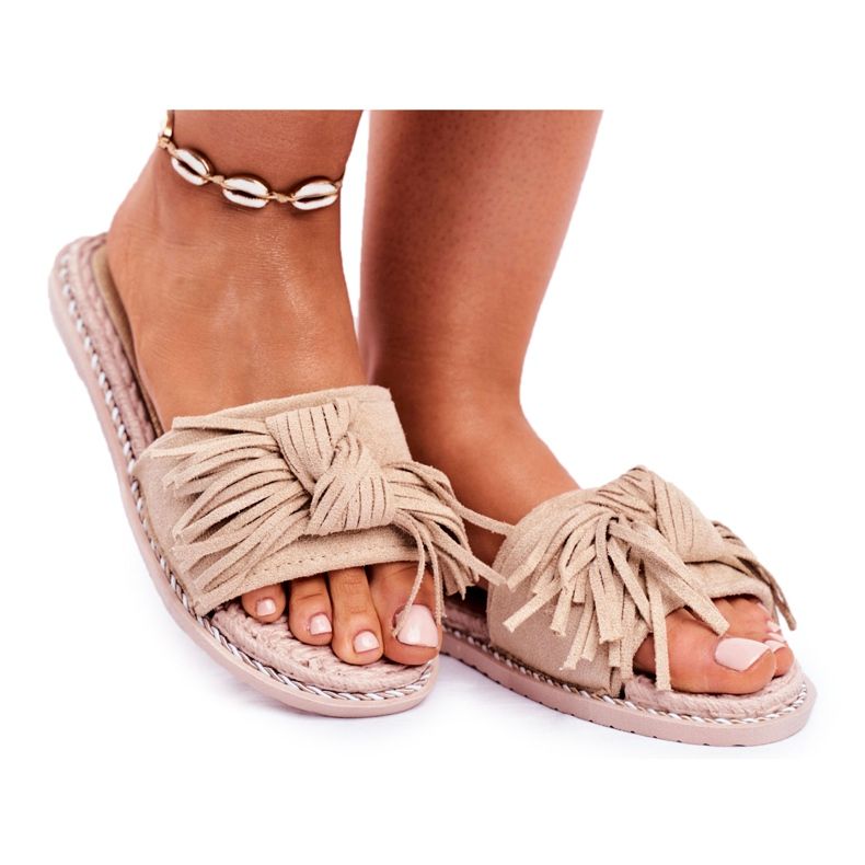 PS1 Bež ženske papuče s mašnom Tajland