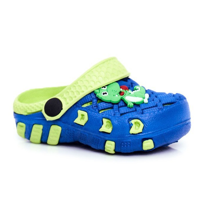 Dječje papuče Foam Crocs Navy Blue Crocodile Casper plava žuta boja