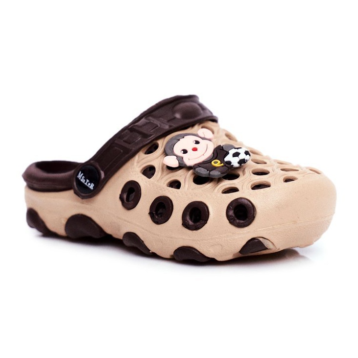 Dječje papuče Foam Crocs Brown Monkey nogometaš smeđa
