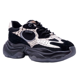 Ženske sportske cipele Big Star Daniel Lopez crno -zlatne FF274A524 crna žuta boja