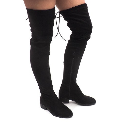 Čizme od pompe od antilopa AB02-53 Crna crno