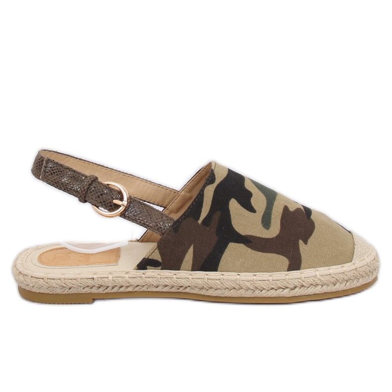 Espadrile s kamufonom s otvorenom petom HH-119 Camouflage zelena