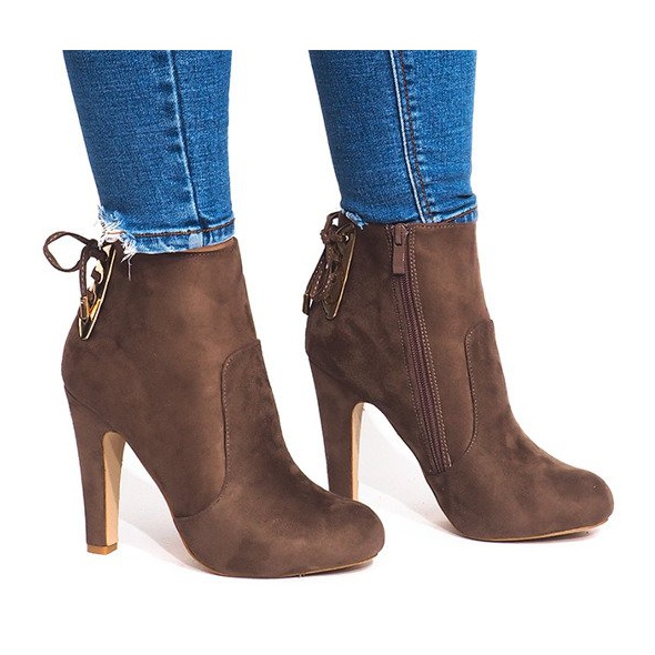 Čizme na visoku petu 88-48 kaki zelena