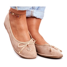 Ženske balerinke Lu Boo Suede Bež Layla