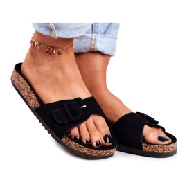 BUGO Ženske papuče, prilagodba kopče, crna Rosaline